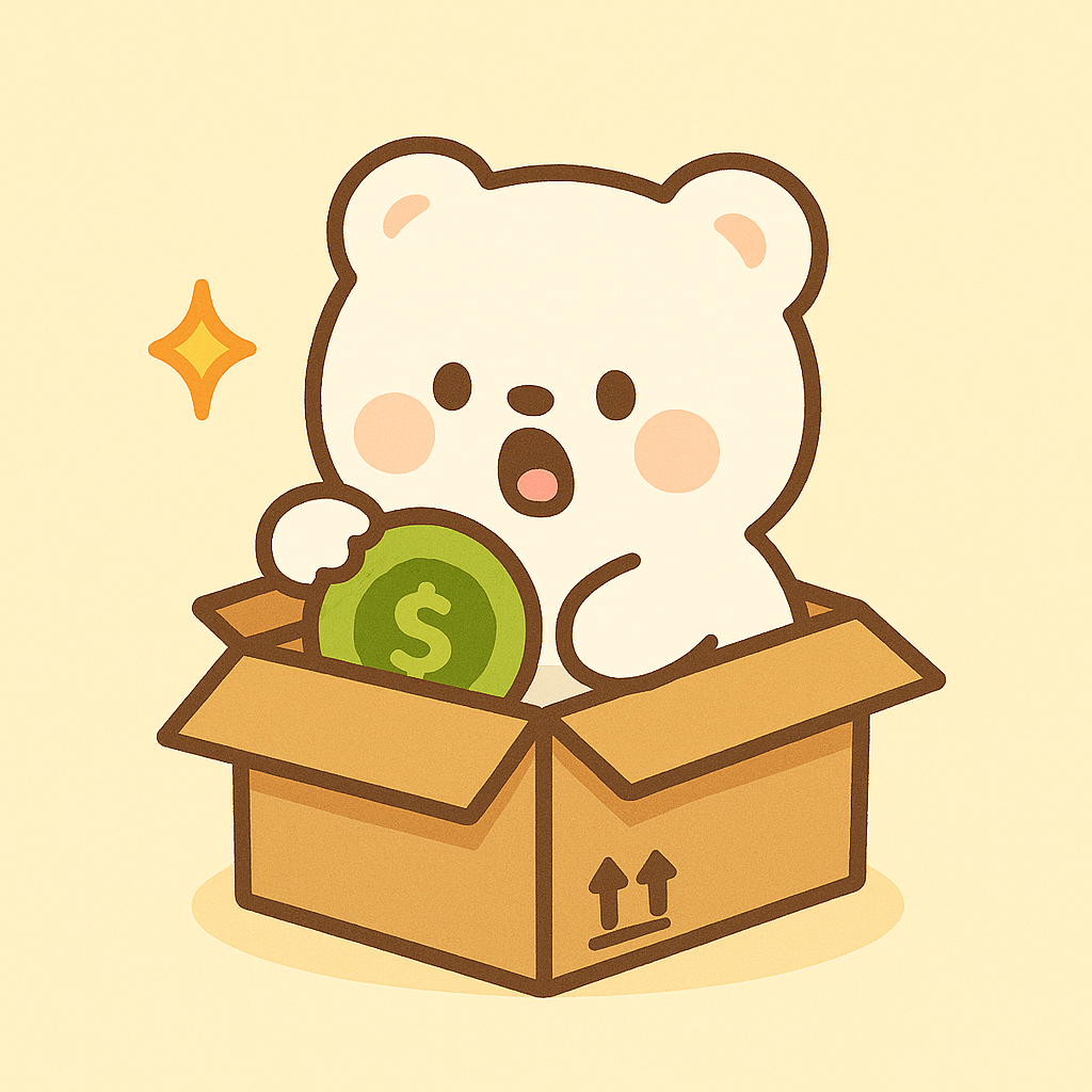 2025년 7월 8일 캐시워크 돈버는 퀴즈 안내하는 곰돌이 일러스트