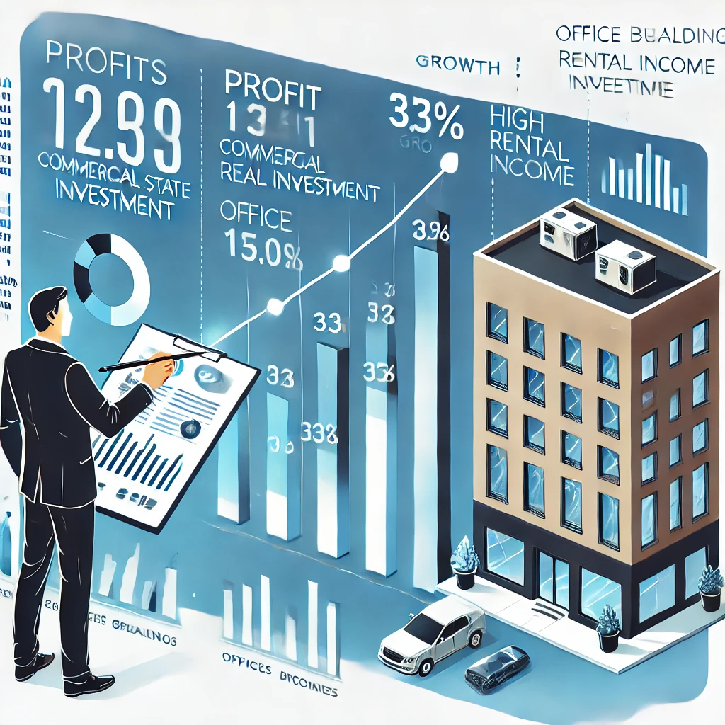 상업용 부동산 투자 장점: 오피스 빌딩과 상업 공간의 높은 임대 수익을 분석하는 투자자.