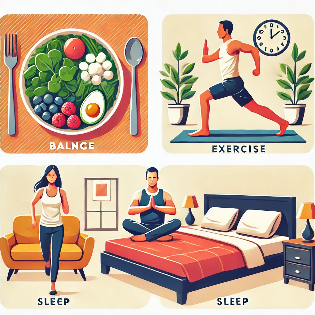 건강한 생활습관을 유지하는 다양한 모습