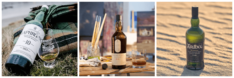 라프로익 10년, 라가불린 16년, 아드벡 10년 사진