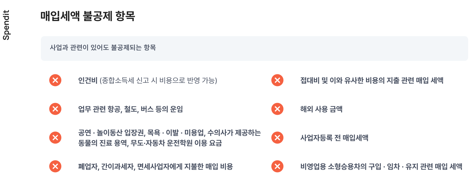 매입세액, 부가세 환급, 매입세액 공제, 매입세액 불공제, 부가세, 절세, 기업비용관리, 개인카드관리, 법인카드관리, 비용관리, 스팬딧, spendit, 개인형법인카드