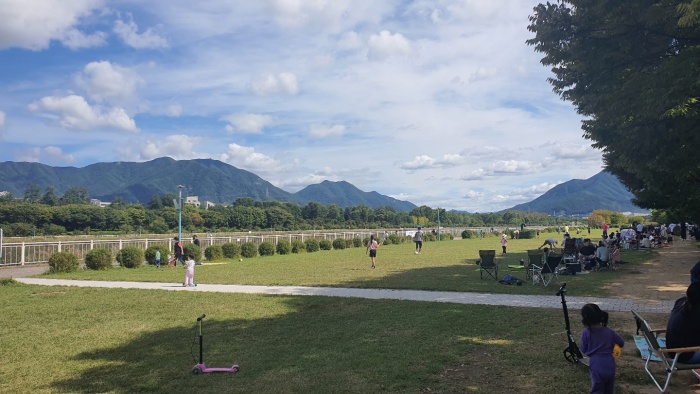 미사리조정경기장 잔디밭