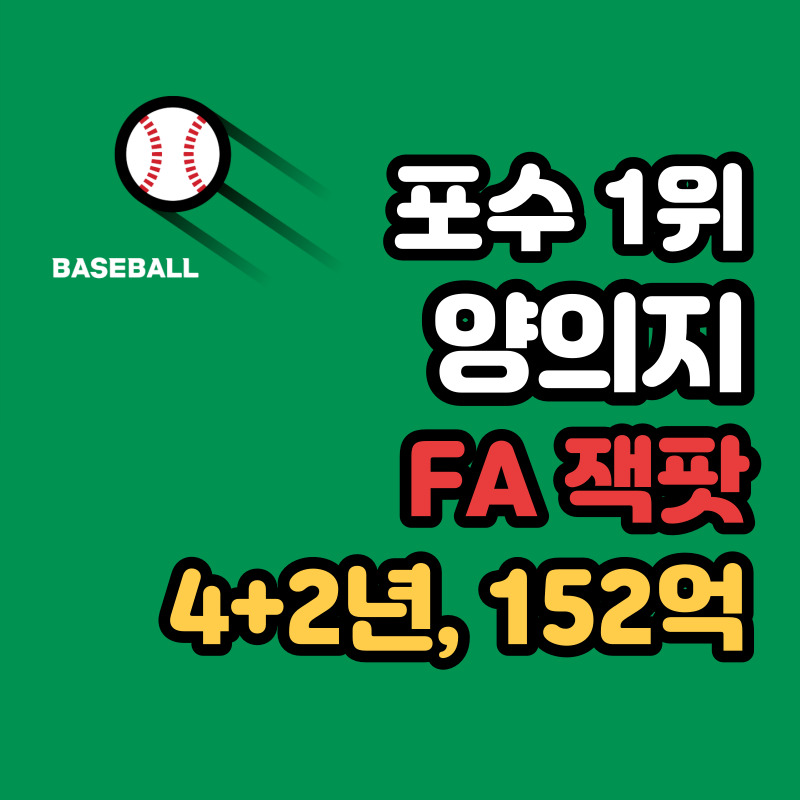 양의지 FA 계약 체결