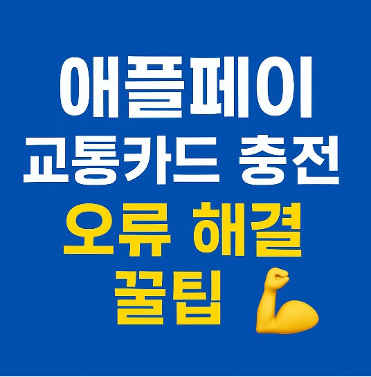 애플페이 교통카드 충전 오류 해결 꿀팁