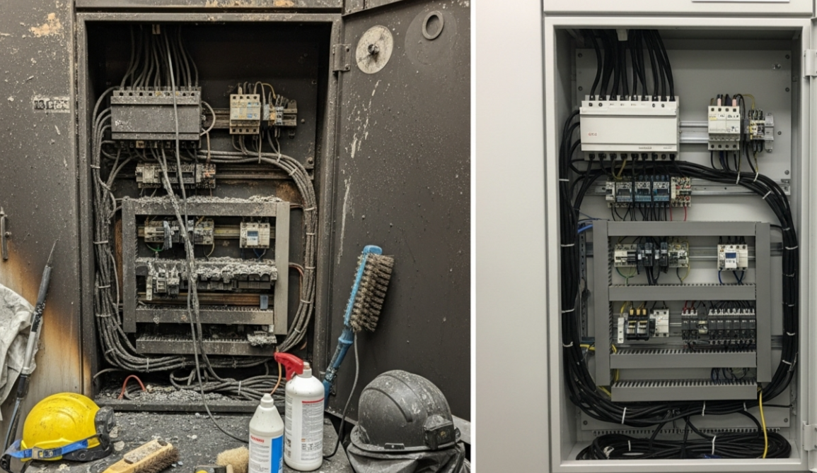 수배전반 배전반 청소