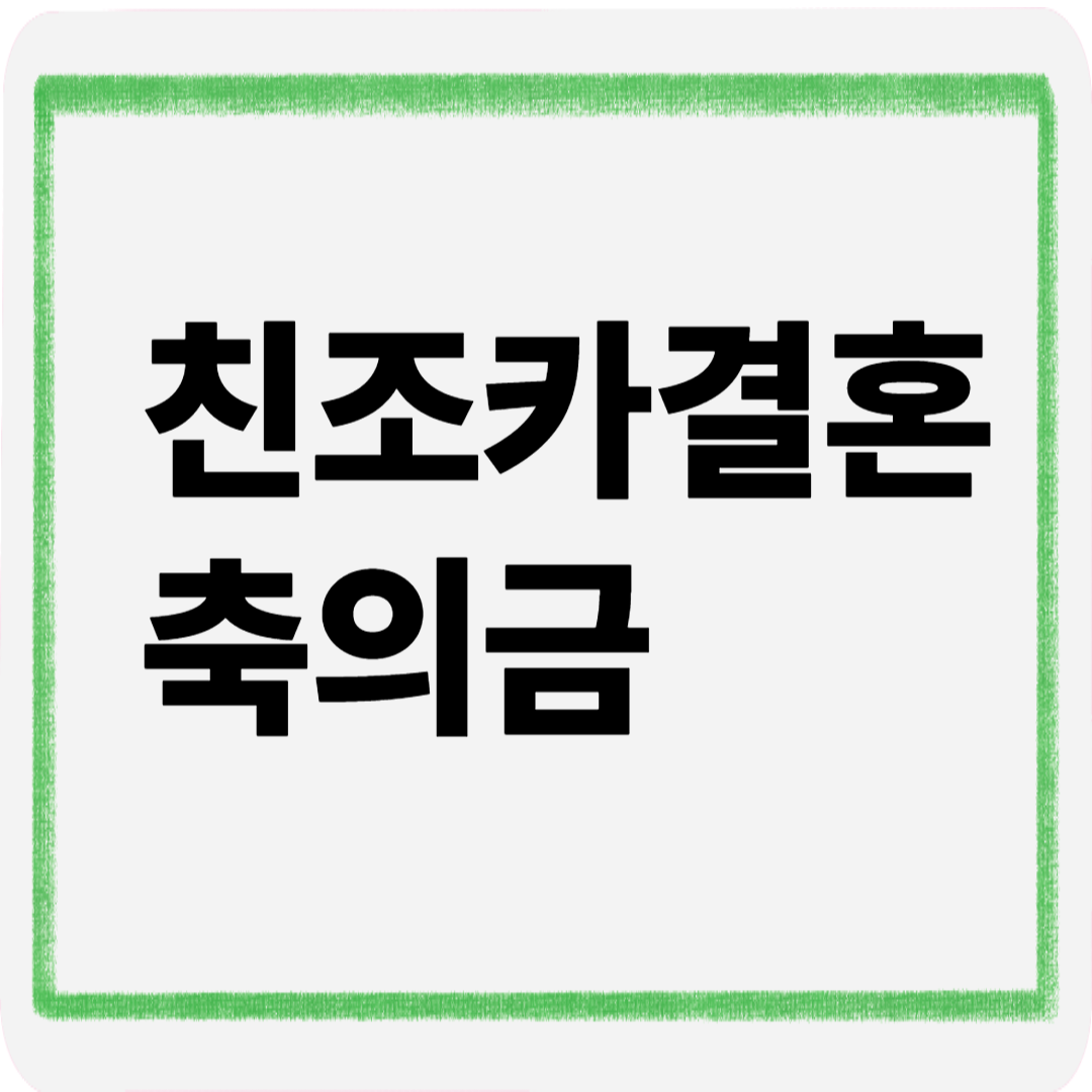 친조카결혼축의금