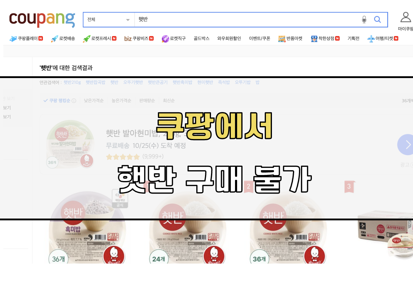 햇반 쿠팡 구매