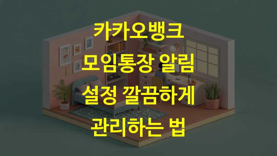 카카오뱅크 모임통장 알림 설정 깔끔하게 관리하는 법
