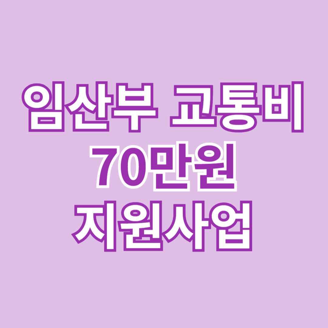 임산부 교통비 70만원 지원사업