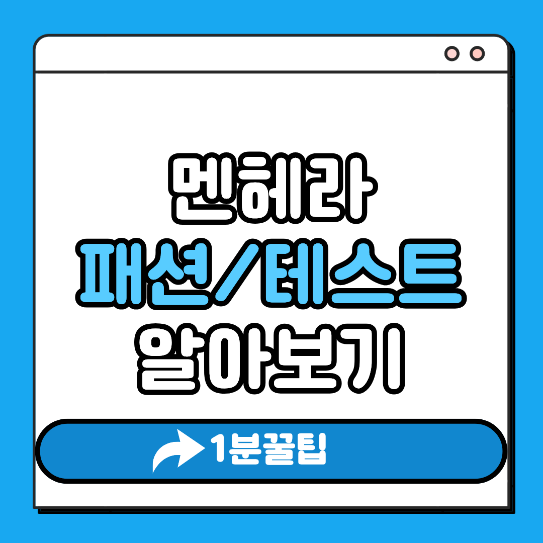 멘헤라 패션 테스트
