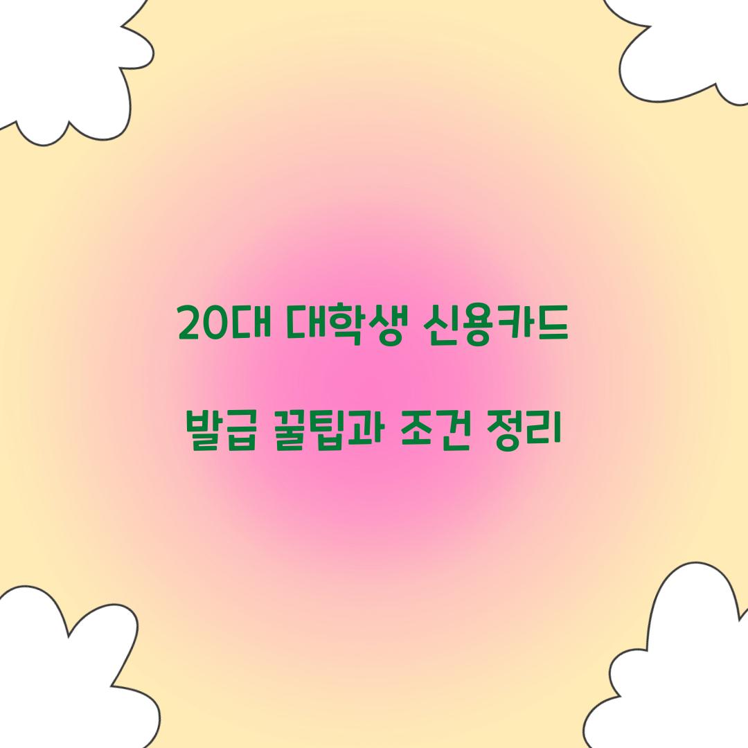 20대 대학생 신용카드 발급