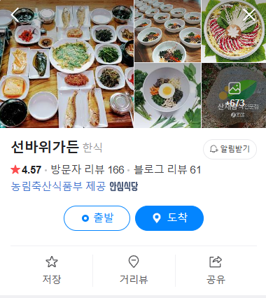 생생정보 산채정식 영양군 선바위가든
