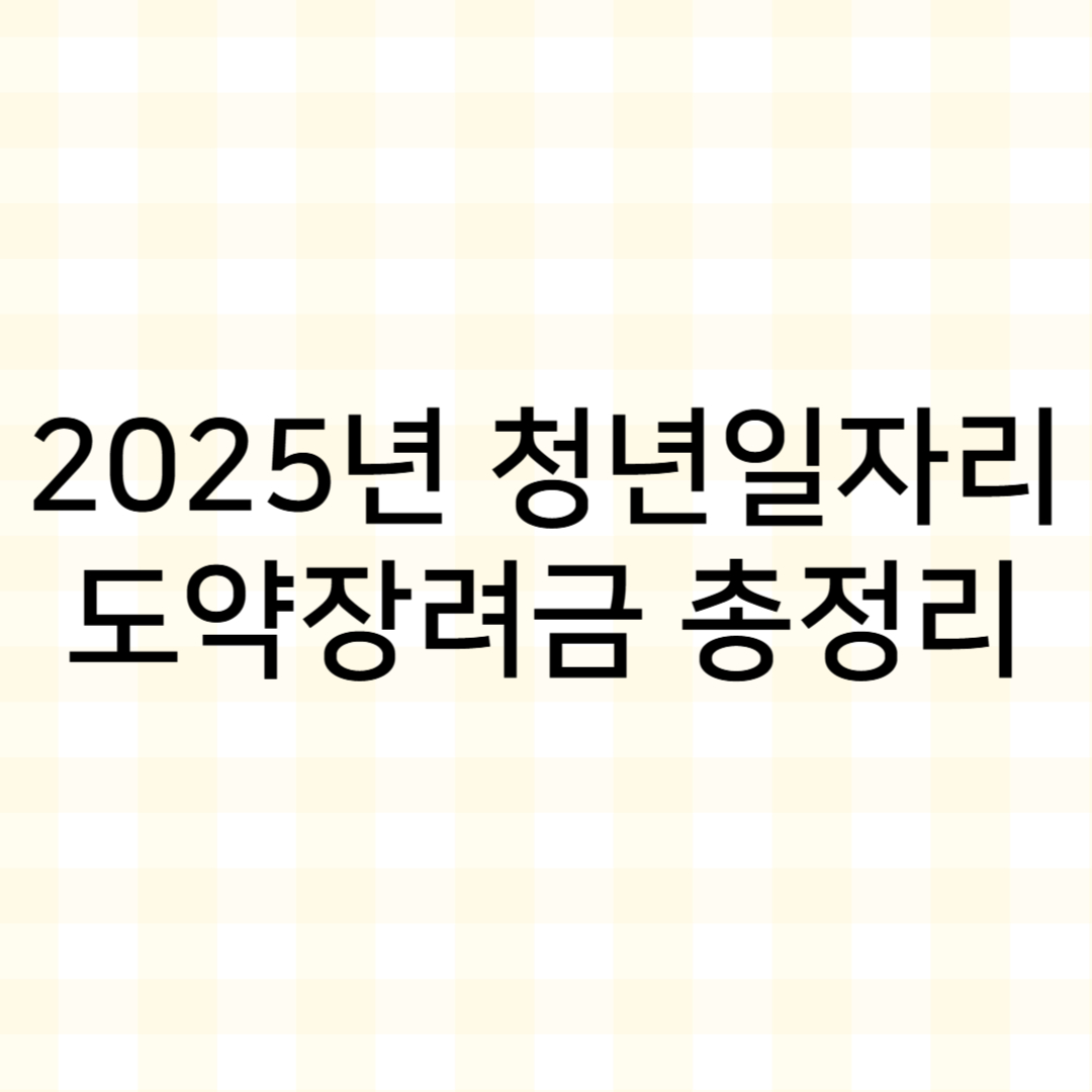 썸네일 : 2025년 청년일자리도약장려금 총정리