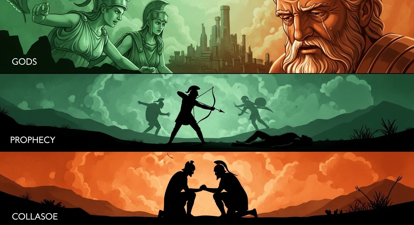 일리아드 속 트로이 운명 구조 분석 (신, 예언, 몰락) 관련 사진