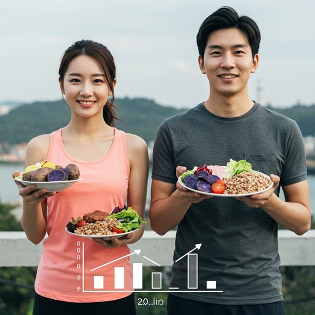 보라 감자·파로·식후 걷기를 한 컷에 담은 메인