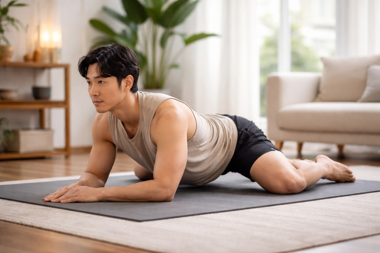 고관절 유연성을 위한 개구리 자세