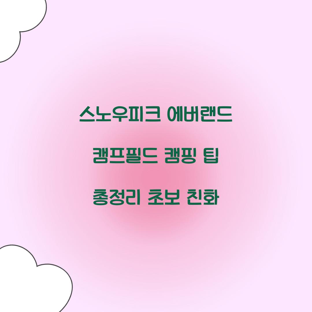 스노우피크 에버랜드 캠프필드