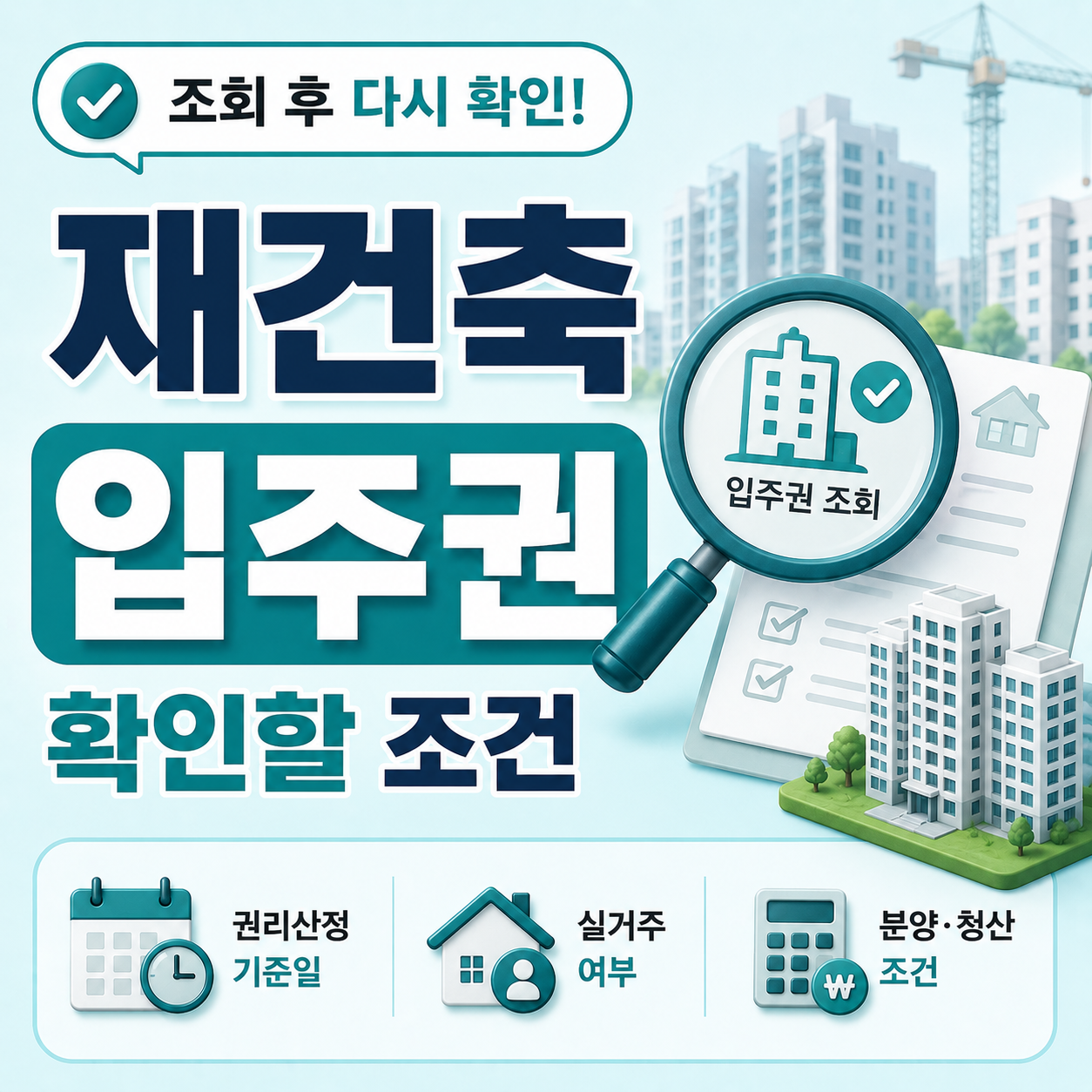 재건축 입주권 조회 전 다시 확인해야 할 조건 안내