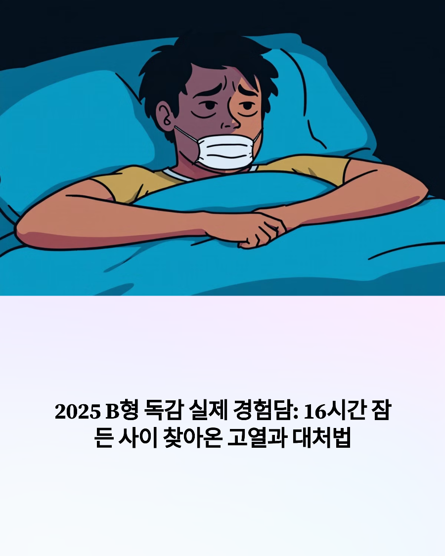 2025 B형 독감 실제 경험담 16시간 잠든 사이 찾아온 고열과 대처법