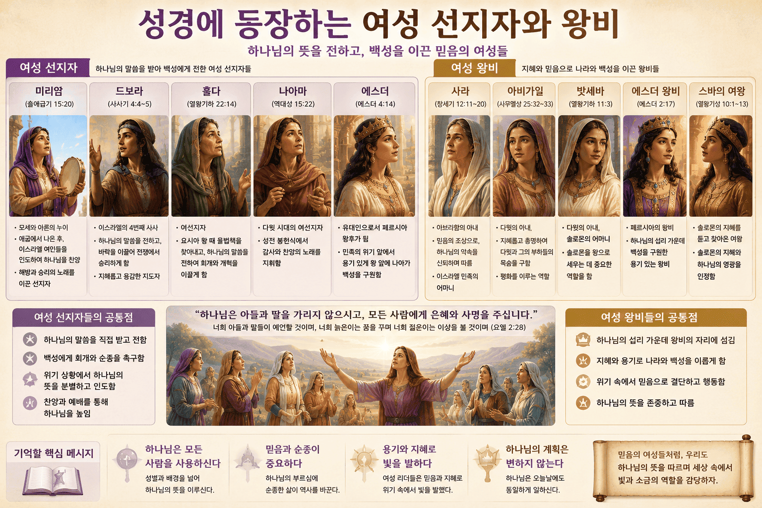 성경에 등장하는 여성 선지자와 왕비