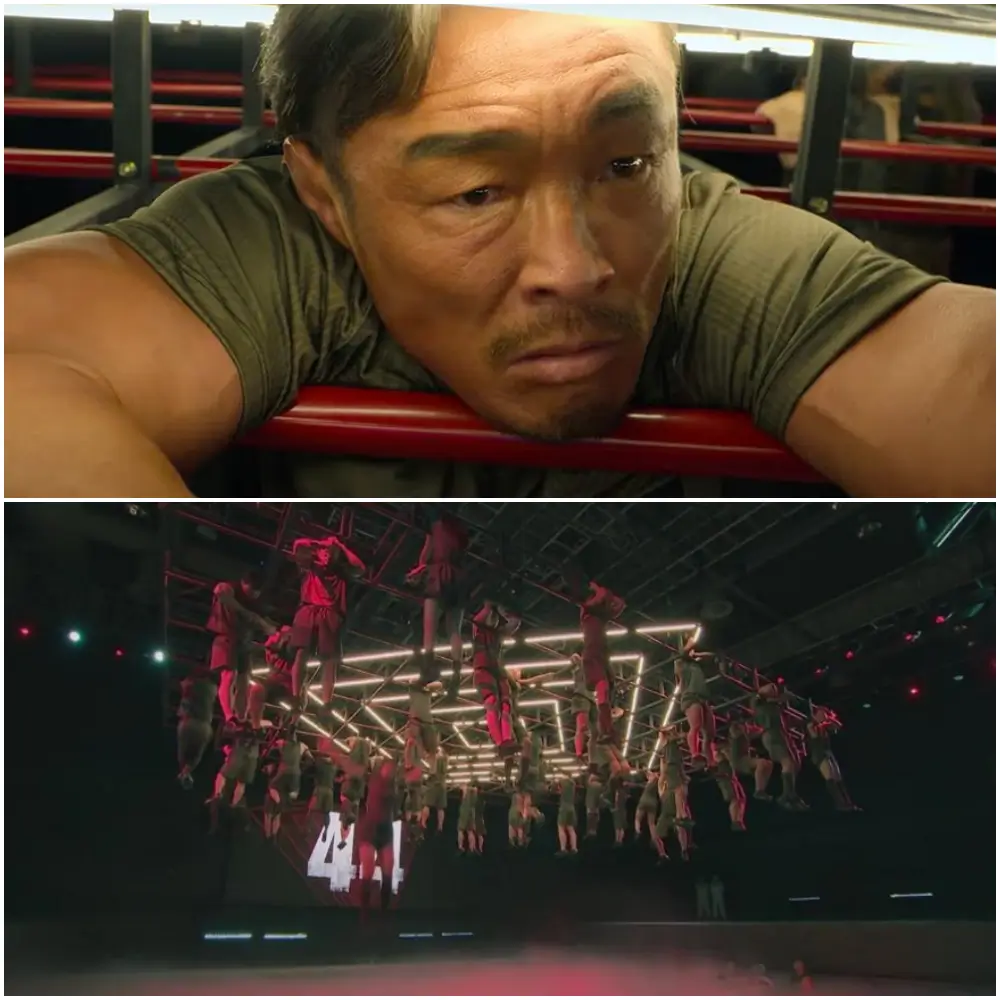 철봉에 메달린 피지컬 100 출연자들