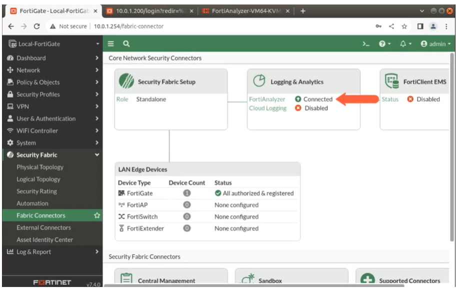 FortiAnalyzer 연동