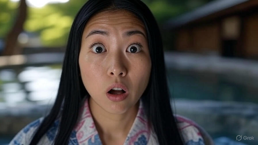 여자 온천여행객