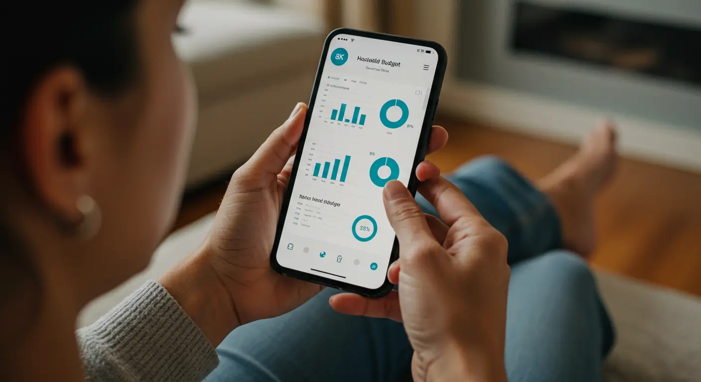 채무통합 후 가계부 앱으로 소득과 지출을 관리하며 만족하는 직장인