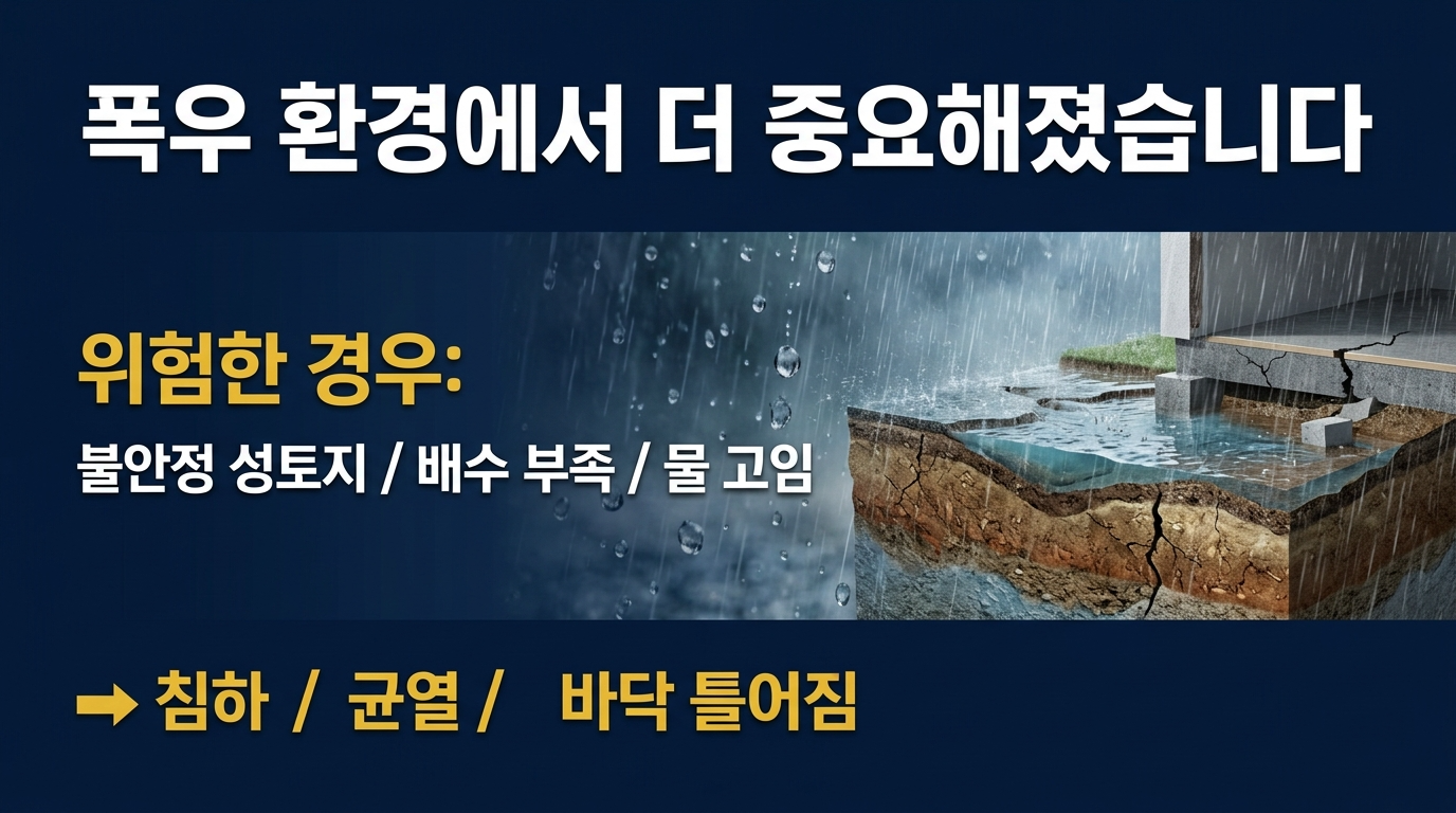 폭우 환경에서 더욱 중요해진 지반상태