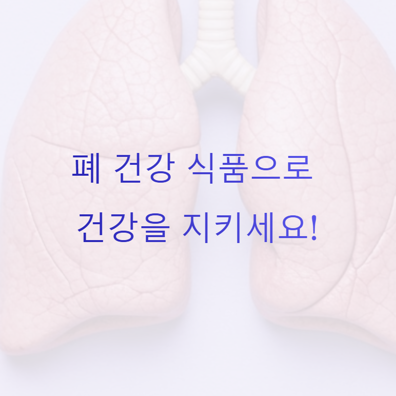 폐 건강 식품으로 건강을 지키세요!