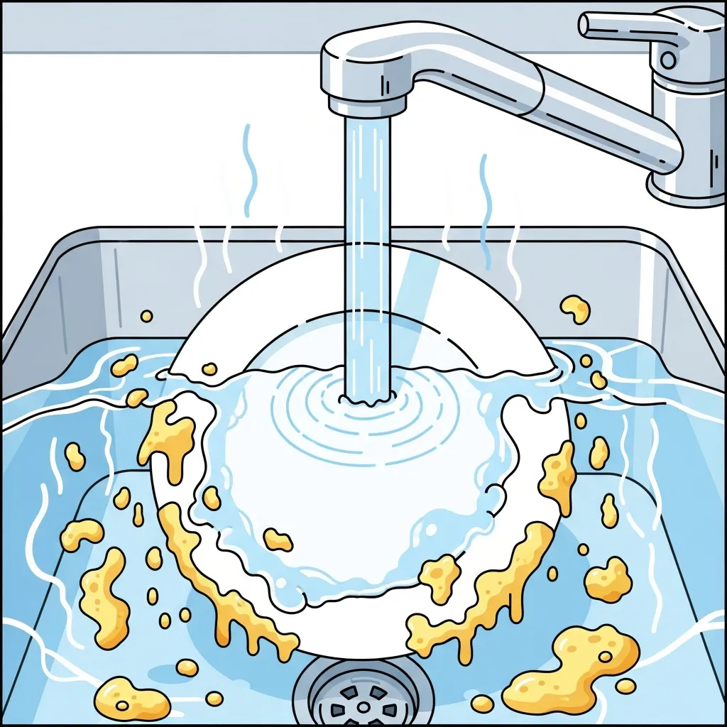 뜨거운 물 설거지