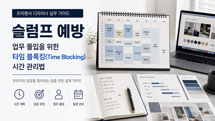 프리랜서 디자이너의 슬럼프 예방 업무 몰입을 위한 타임 블록킹(Time Blocking) 시간 관리법