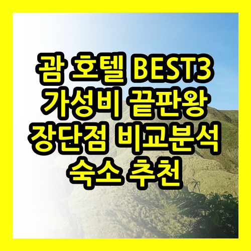 가성비 갑 괌 호텔 베스트 3 홀리데