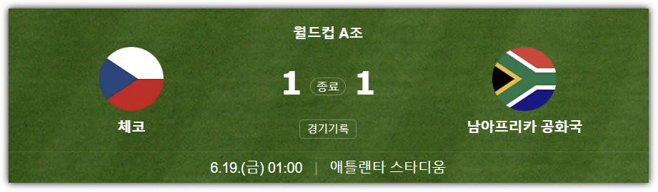 체코 vs 남아공 결과