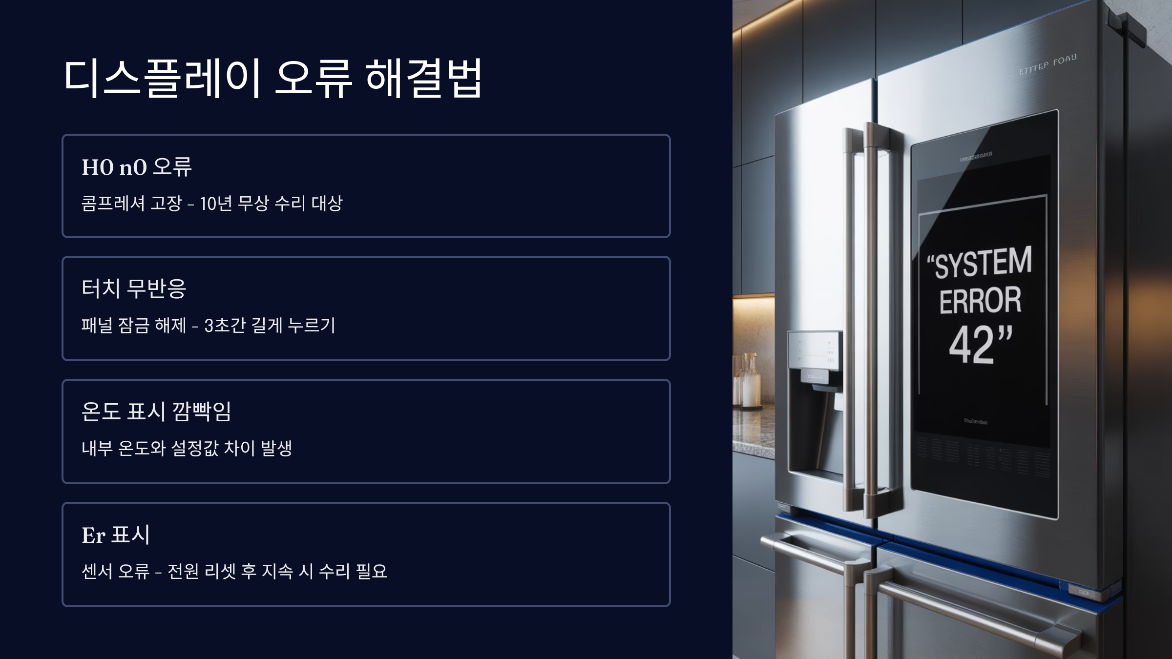 디스플레이 오류와 온도센서 문제