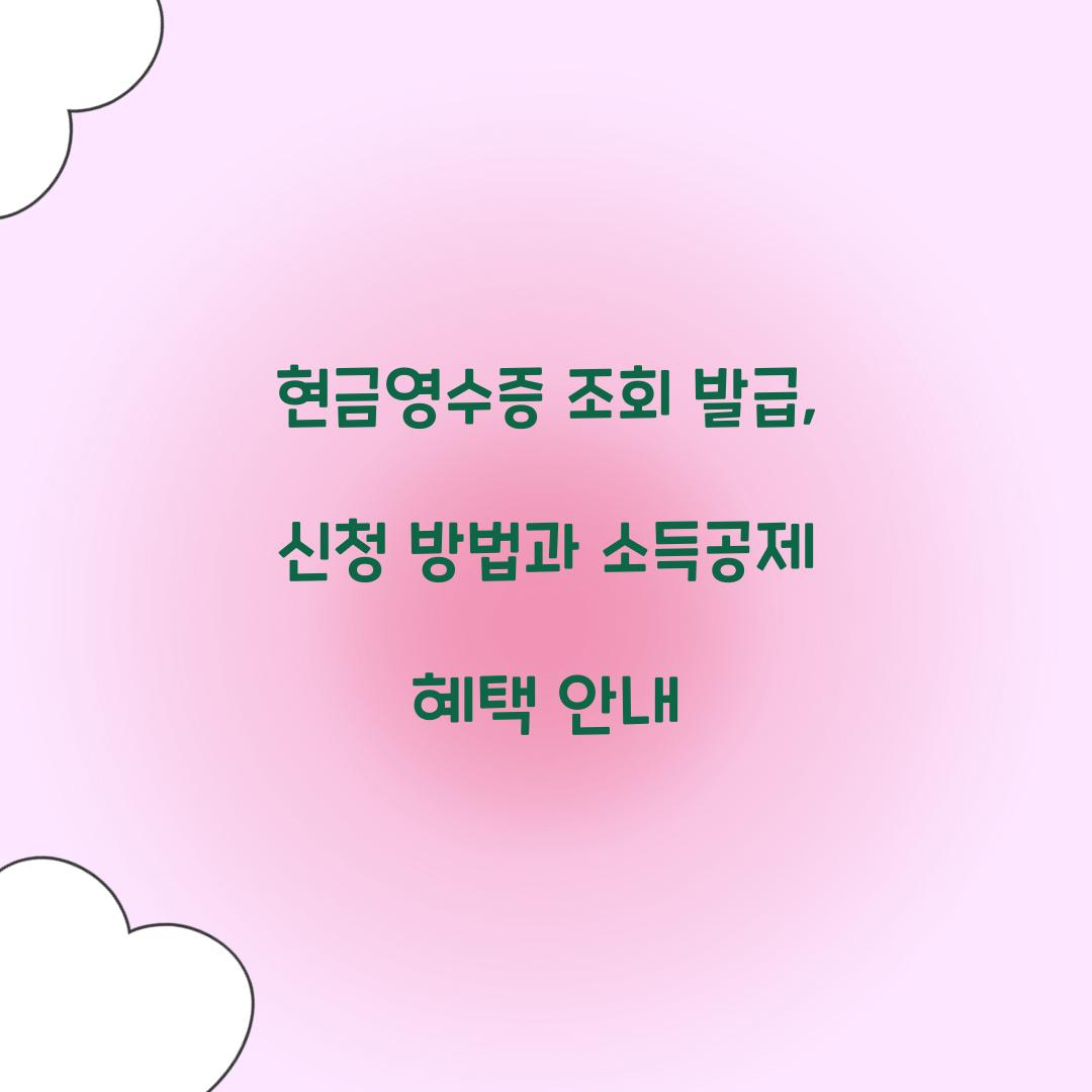 현금영수증 조회 발급