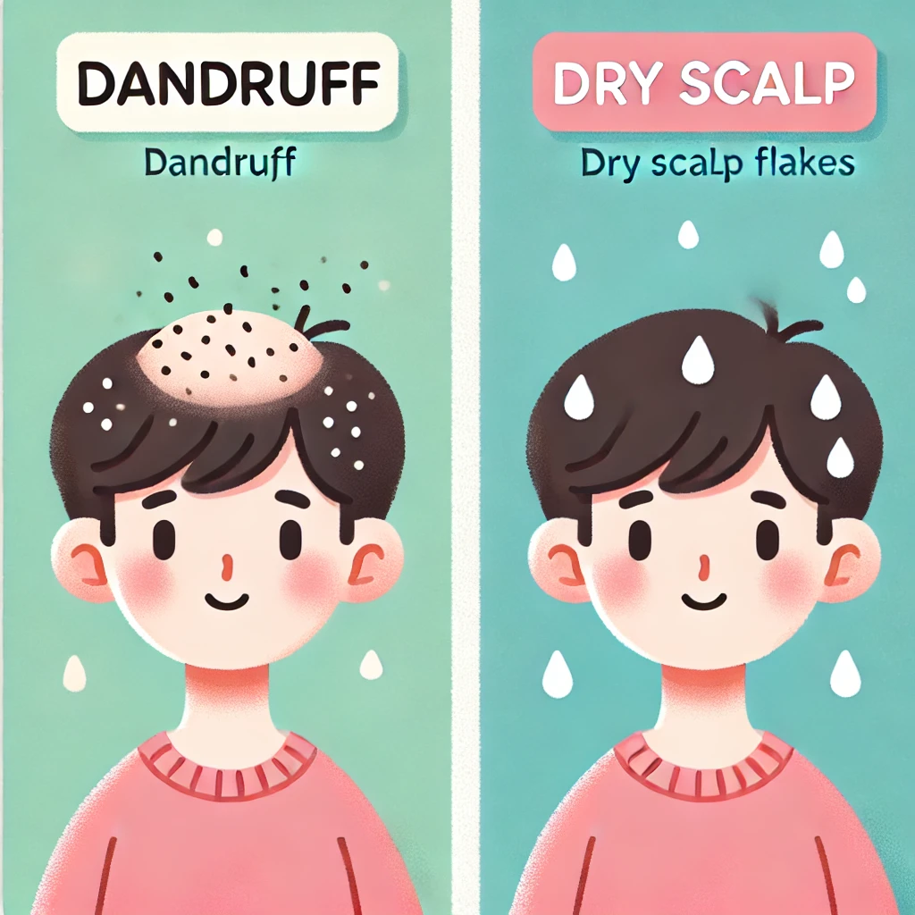 비듬 각질의 차이 이미지