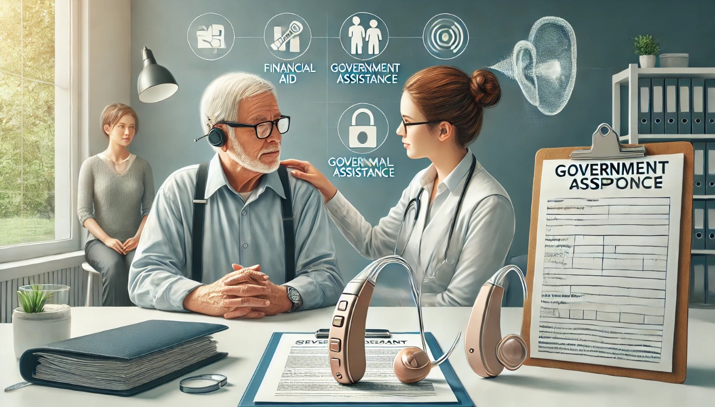 보청기 구매 시 국가 지원을 받는 과정을 설명하는 모습