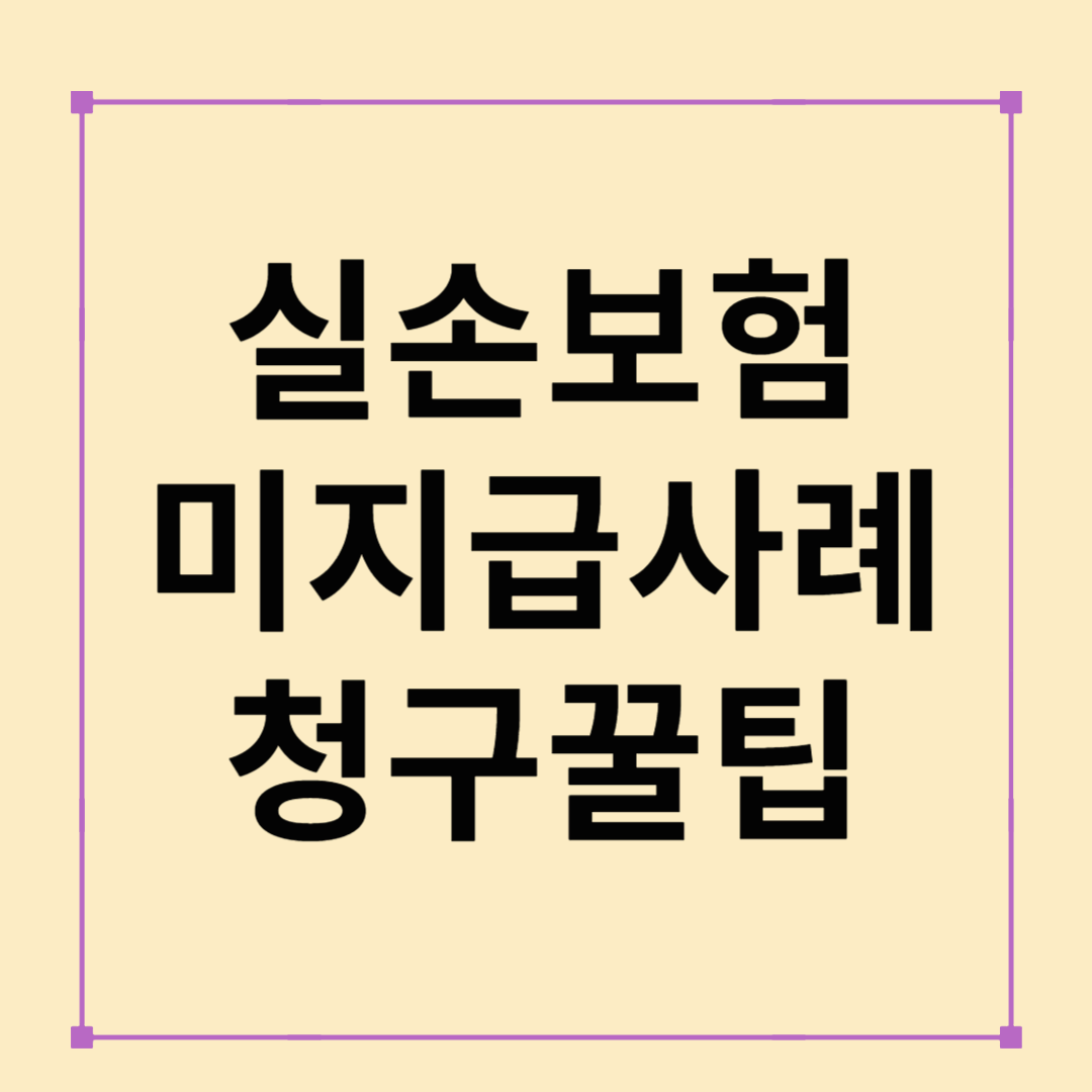 실손보험 미지급 사례 및 청구 꿀팁