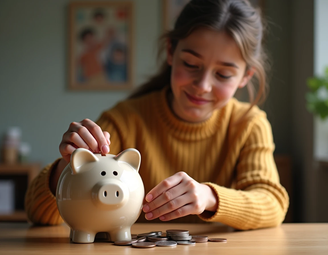 적금하는 모습을 아이 저금통으로 이미지화
