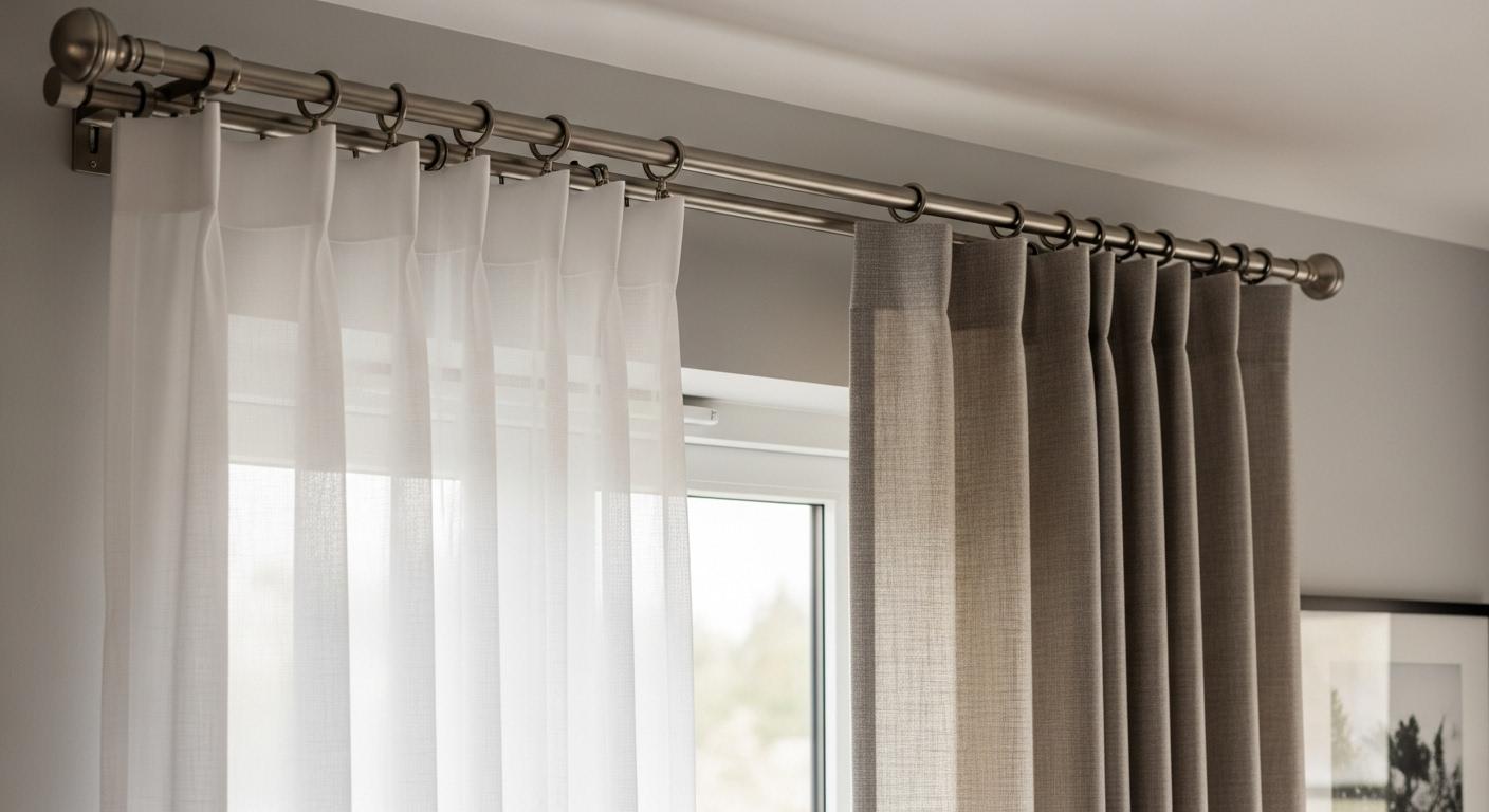 이중 커튼 레일