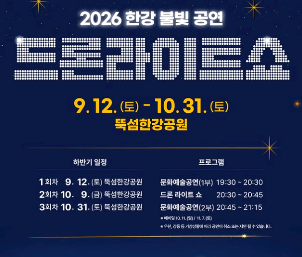 한강 불빛 공연 드론 라이트 쇼