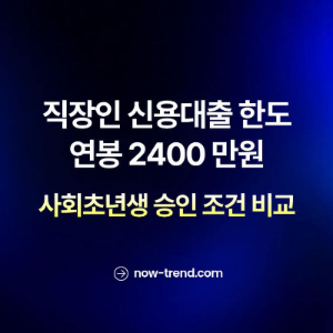 직장인 신용대출 한도: 연봉 2400 사회초년생 승인 조건 비교 썸네일