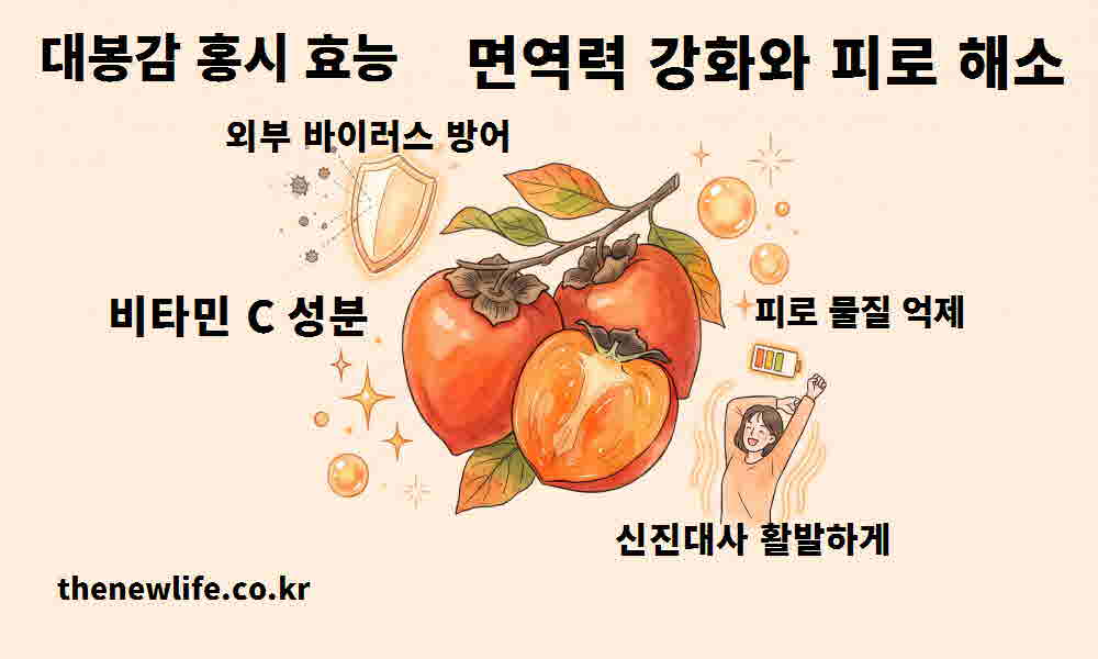 대봉감 홍시 효능 면역력 강화 피로 해소