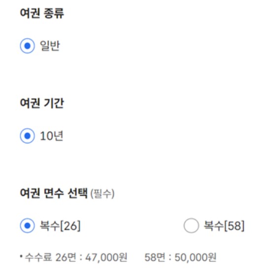 발급 면수
