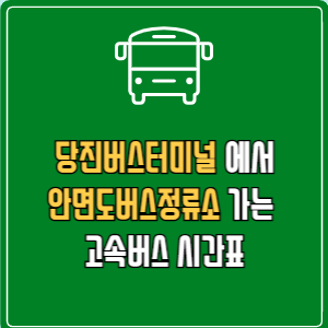 당진버스터미널에서 안면도버스정류소 고속버스 시간표 요금 예매