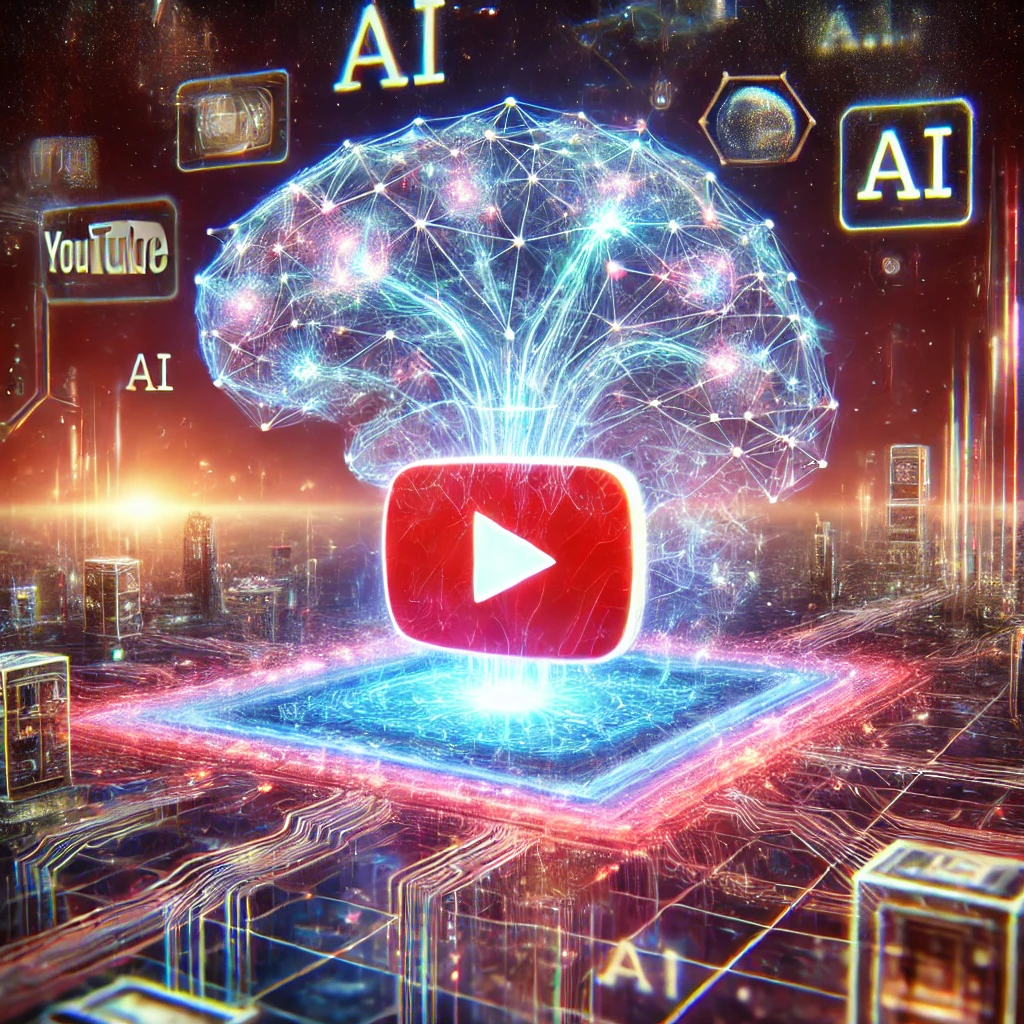 유튜브와 AI 알고리즘 연상되는 이미지