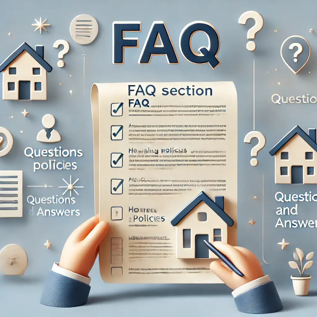 주택 정책 FAQ와 관련된 정보를 확인하는 사람의 일러스트.