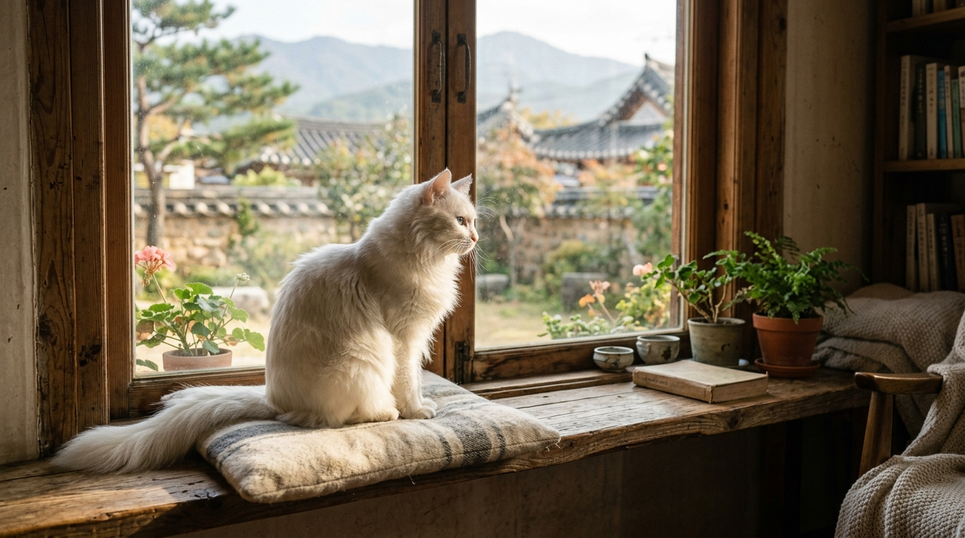 창가에 앉은 고양이
