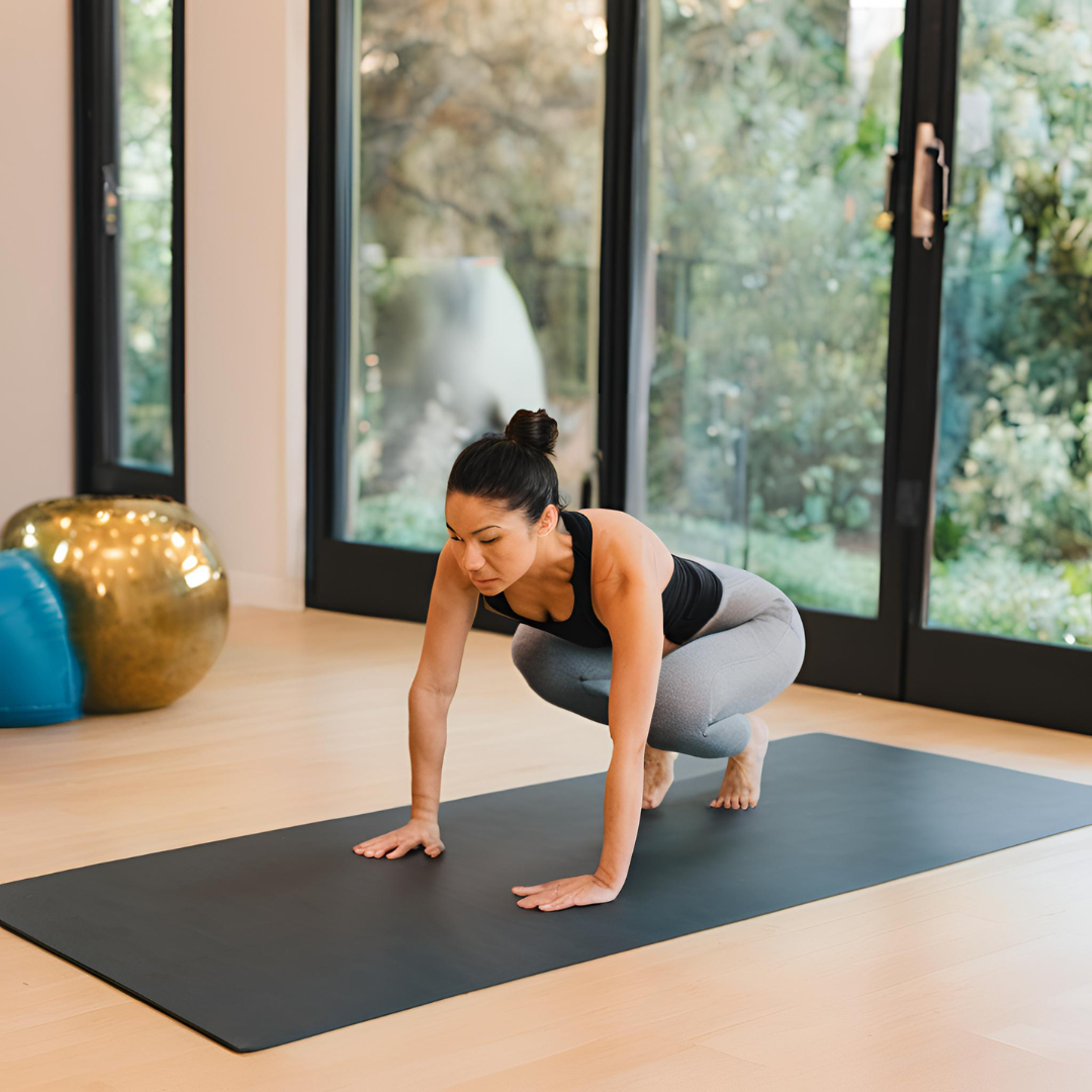 버피 준비자세를 하고 있는 여자 - AI 이미지생성